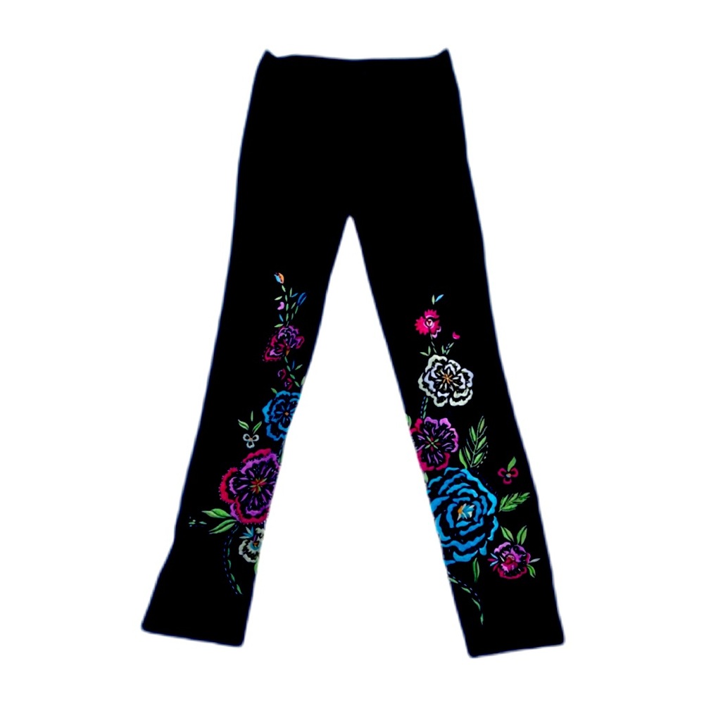Cache Size 2 Black Embroidered Pants Y2K Hip Vintage 90’s - Picture 8 of 11